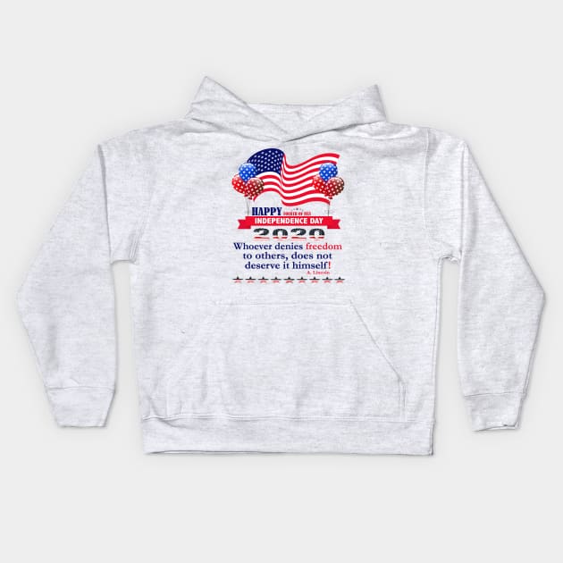 Independence day 2020 Lincoln Kids Hoodie by Lin-Eve